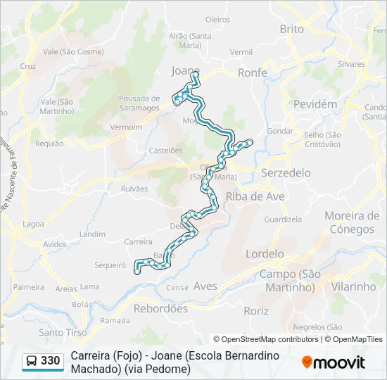 330 Bus Line Map