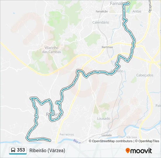 353 Bus Line Map
