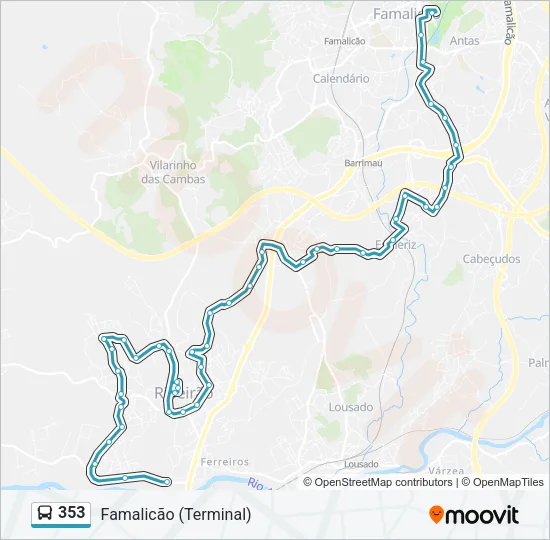353 Bus Line Map