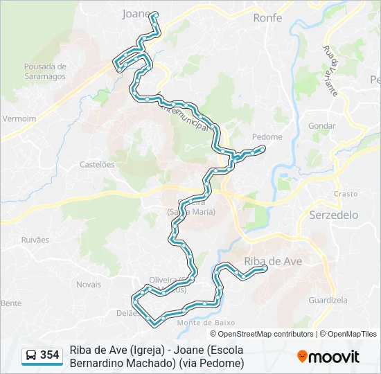 354 Bus Line Map