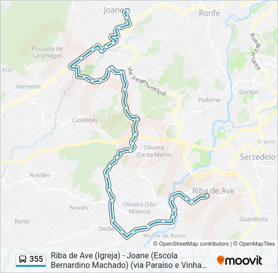 355 Bus Line Map