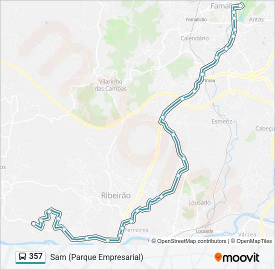 357 Bus Line Map