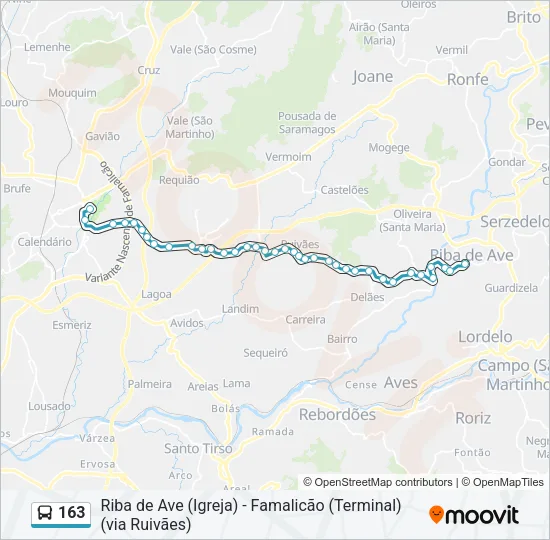 163 Bus Line Map