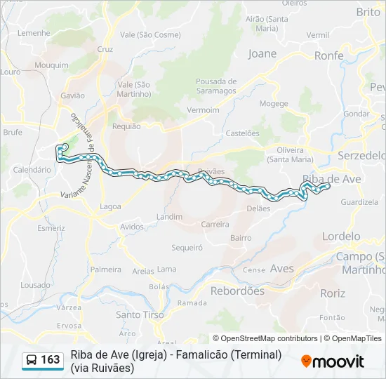 163 Bus Line Map