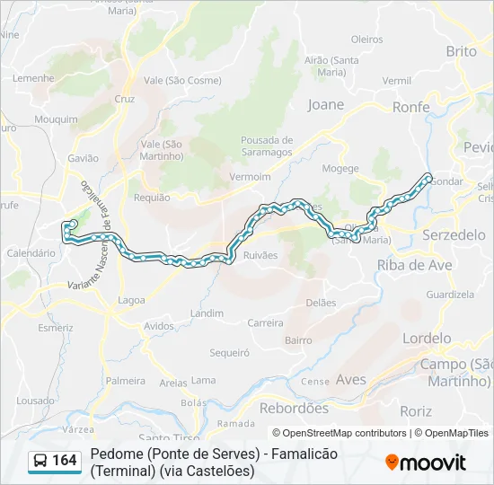 164 Bus Line Map