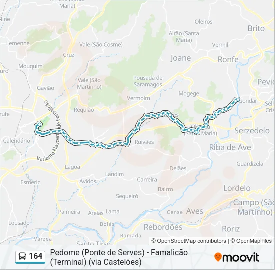 164 Bus Line Map