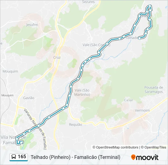 165 Bus Line Map