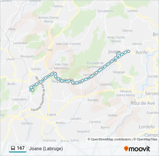 167 Bus Line Map
