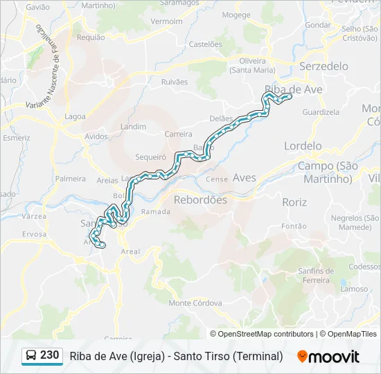 230 Bus Line Map