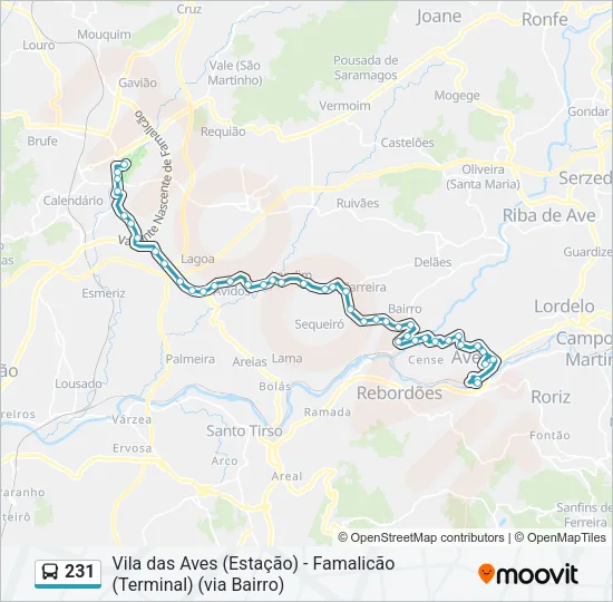 231 Bus Line Map