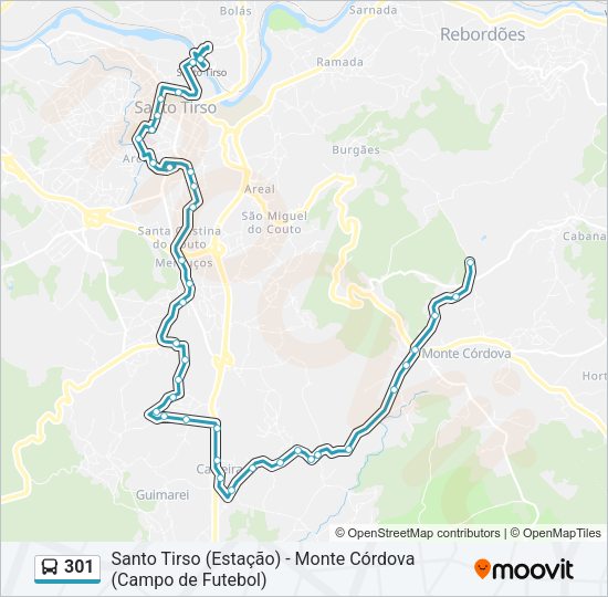 301 Bus Line Map