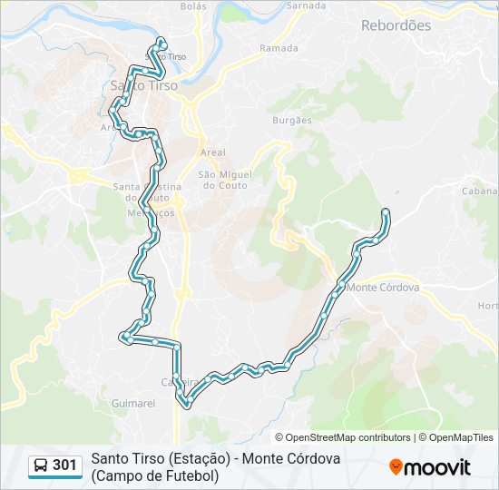 301 Bus Line Map