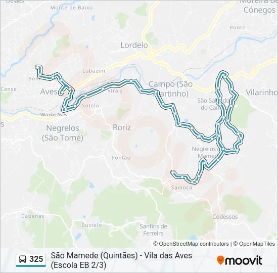 325 Bus Line Map