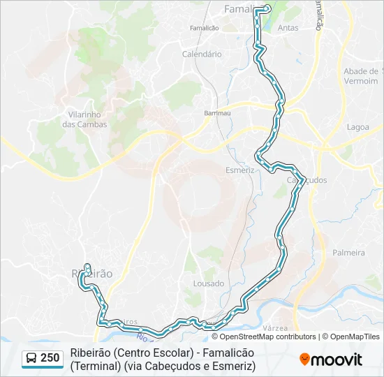 250 Bus Line Map