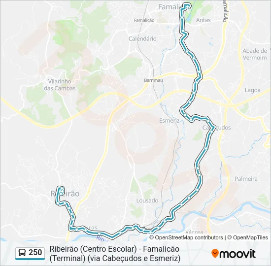 250 Bus Line Map