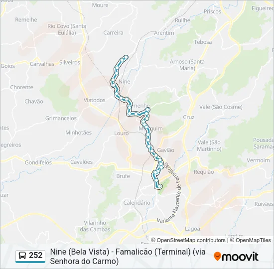 252 Bus Line Map