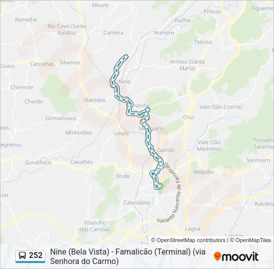 252 Bus Line Map