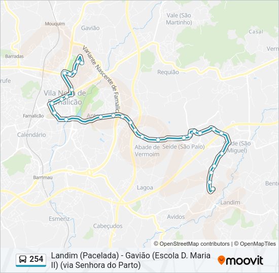 254 Bus Line Map
