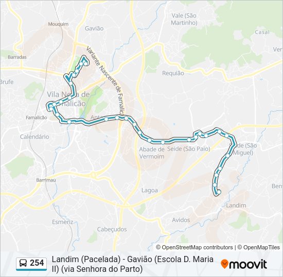 254 Bus Line Map