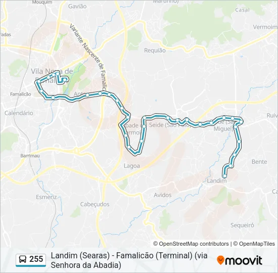 255 Bus Line Map