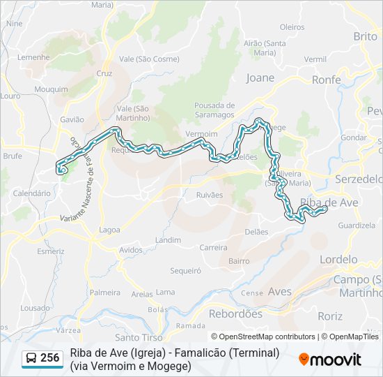 256 Bus Line Map