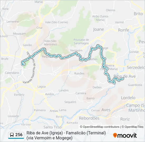 256 Bus Line Map