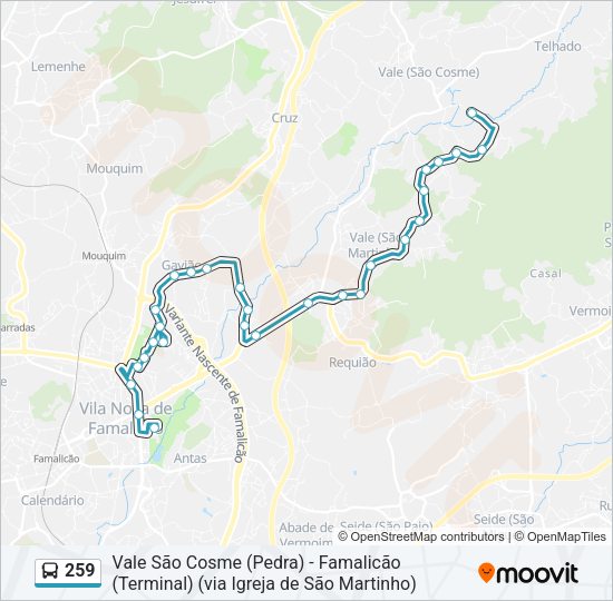 259 Bus Line Map