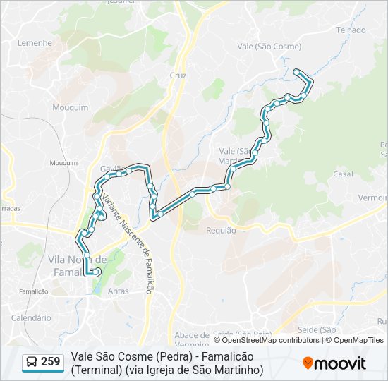 259 Bus Line Map