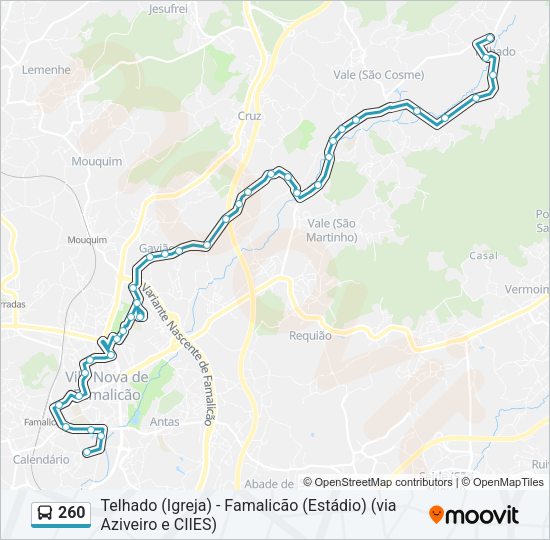 260 Bus Line Map