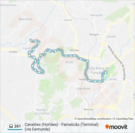 261 Bus Line Map