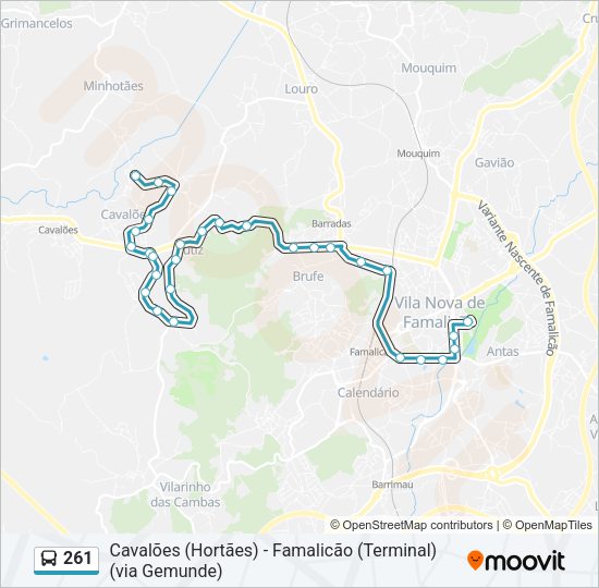 261 Bus Line Map