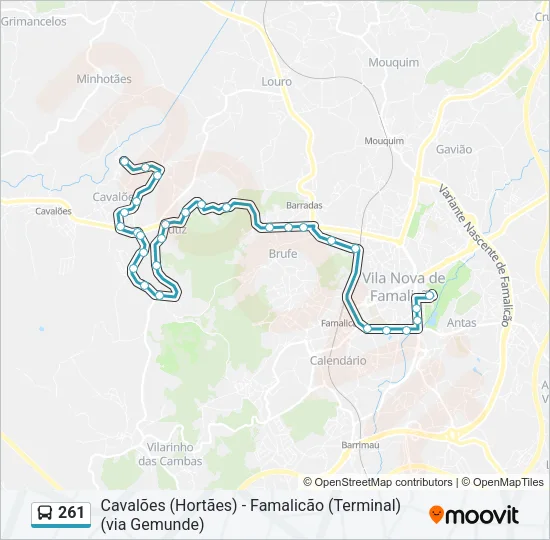 261 Bus Line Map