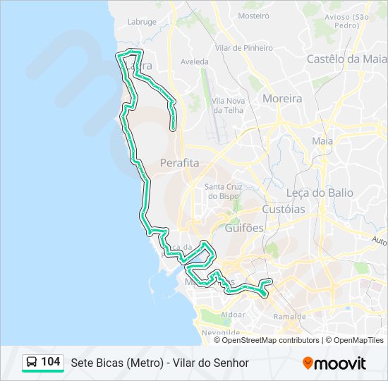 Mapa da linha do  104.