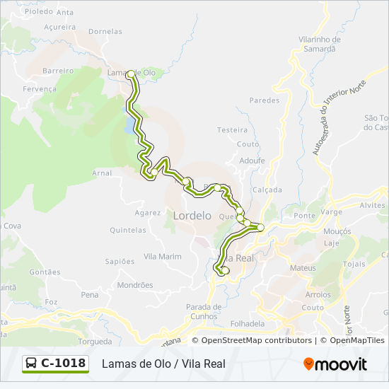 C 1018 Route Schedules Stops Maps Lamas De Olo Vila Real