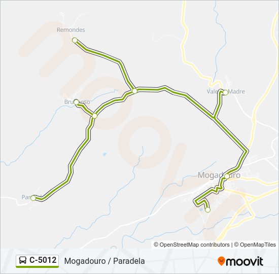 Mapa da linha do autocarro C-5012.