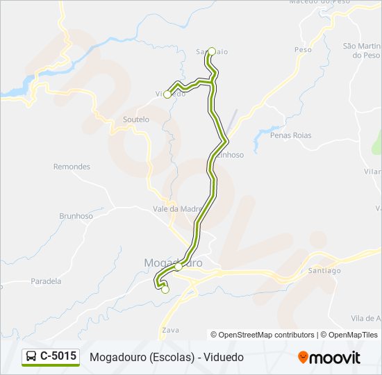 Mapa da linha do autocarro C-5015.