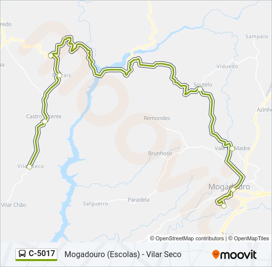 Mapa da linha do autocarro C-5017.