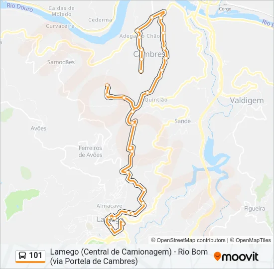 101 Bus Line Map