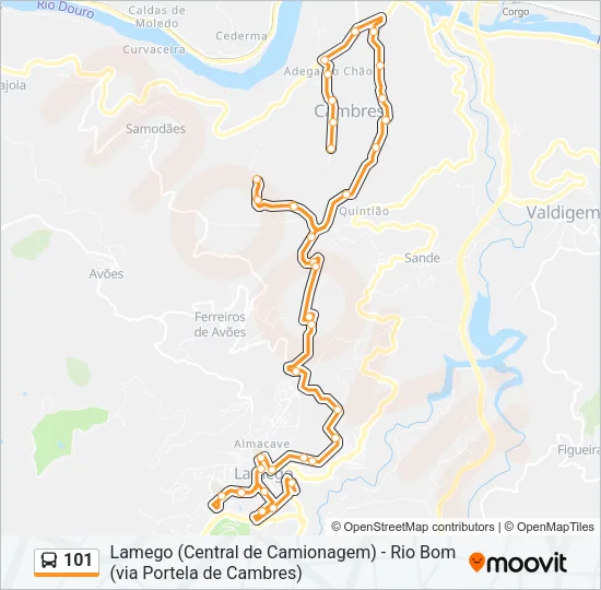 101 Bus Line Map