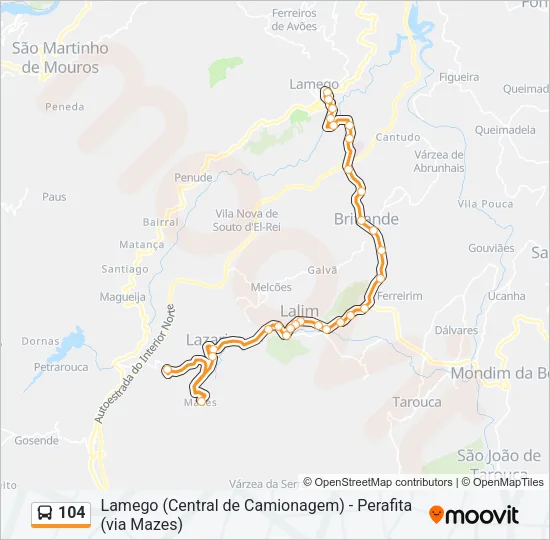 104 Bus Line Map