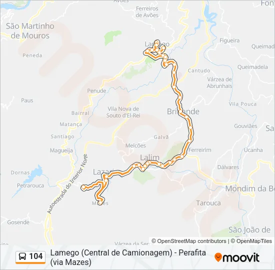 104 Bus Line Map