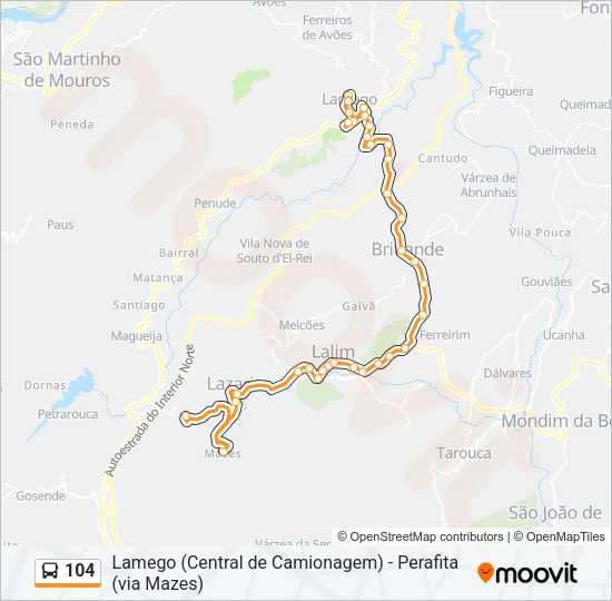 104 Bus Line Map
