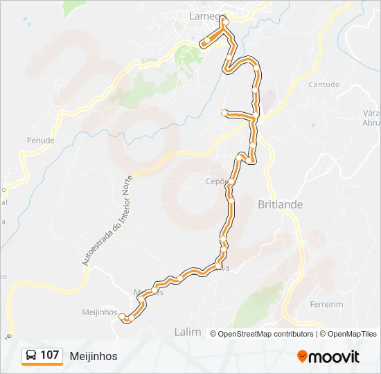 107 Bus Line Map