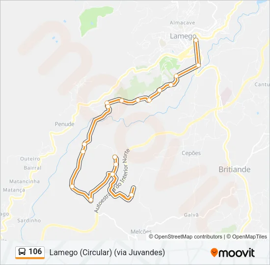 106 Bus Line Map