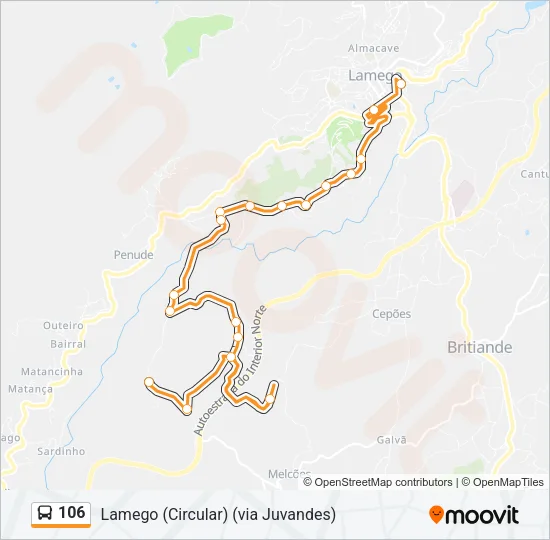 106 Bus Line Map