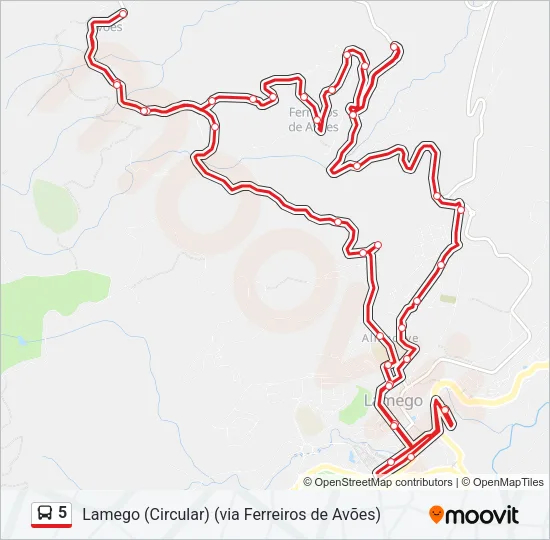 5 Bus Line Map