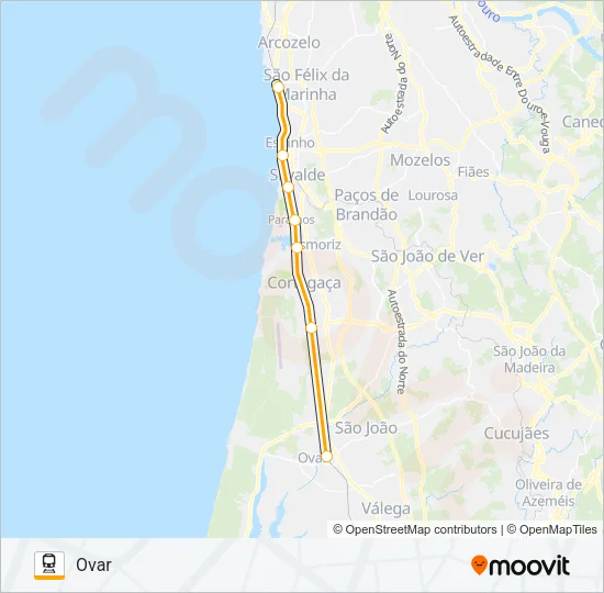 LINHA DE AVEIRO Train Line Map