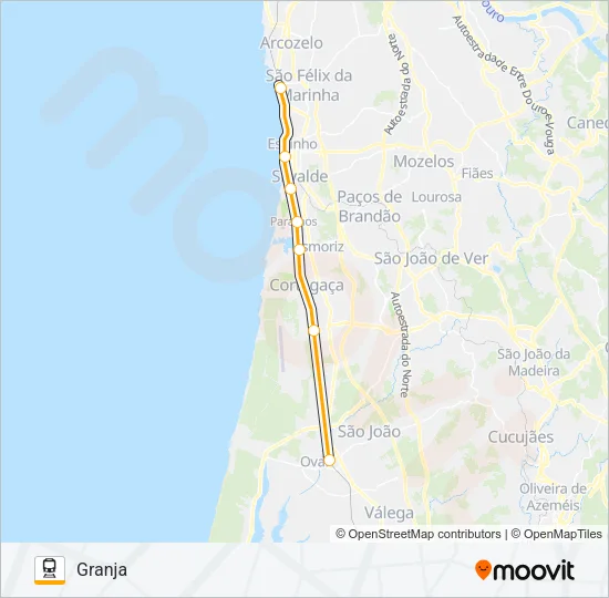 LINHA DE AVEIRO Train Line Map