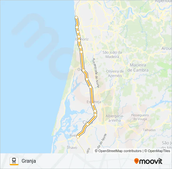 LINHA DE AVEIRO Train Line Map