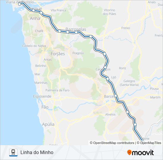 L. MINHO train Line Map